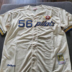 Brand NEW Seattle Pilots Jersey Jim Bouton #56 Men's X-Large Throwback